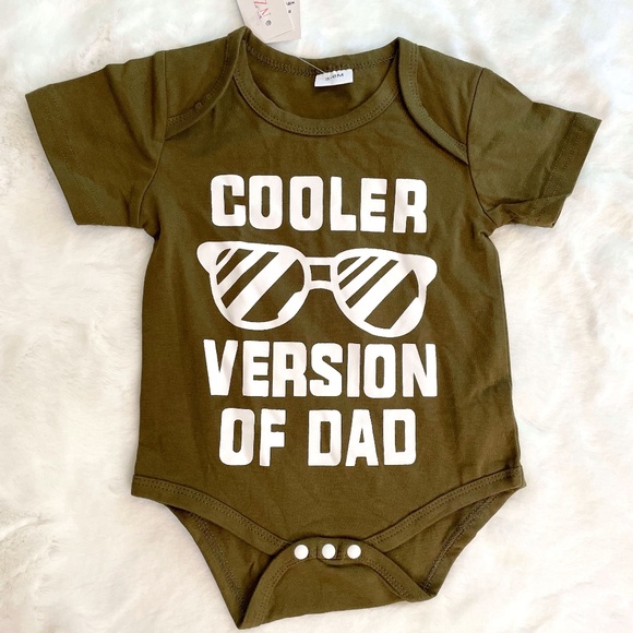 NZRVAWS Onesie Cooler Version of Dad 3-6M Khaki Brown White Wording - NWT - Picture 2 of 8
